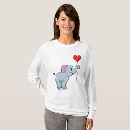 Elephant met hartballon t-shirt (Voorkant volledig)