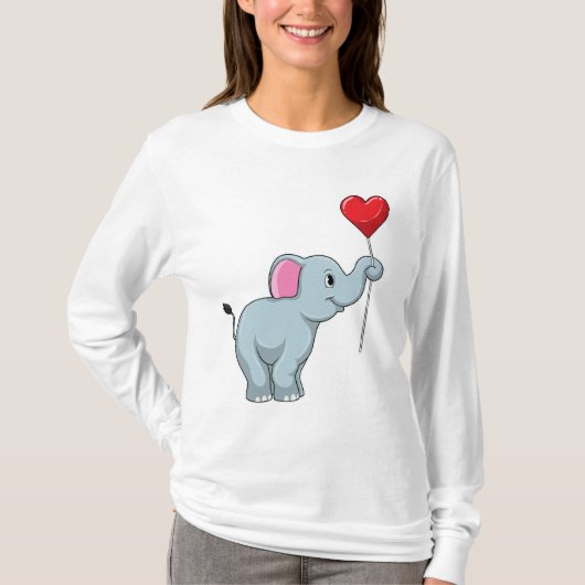 Elephant met hartballon t-shirt (Voorkant)