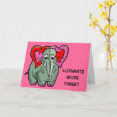 Elephant met harten Jubileum Kaart (Gele Bloem)