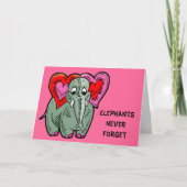 Elephant met harten Jubileum Kaart (Voorkant)