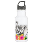 Elephant met Hibiscus Design Waterfles (Voorkant)