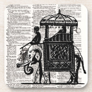 Elephant met Howdah Dictionary Art Bier Onderzetter