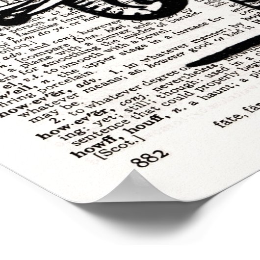 Elephant met Howdah Dictionary Art Poster (Hoek)