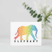 Elephant met kleuren briefkaart (Staand voorkant)
