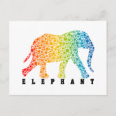 Elephant met kleuren briefkaart (Voorkant)