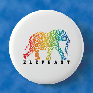 Elephant met kleuren ronde button 5,7 cm