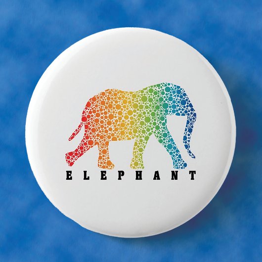 Elephant met kleuren ronde button 5,7 cm