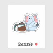 Elephant met koffie sticker (Vel)
