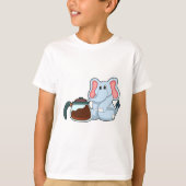 Elephant met koffie t-shirt (Voorkant)