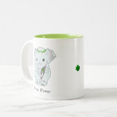 Elephant met Laurel Crown & een four-Leaf Clover Tweekleurige Koffiemok (Voorkant links)