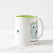 Elephant met Laurel Crown & een four-Leaf Clover Tweekleurige Koffiemok (Voorkant rechts)