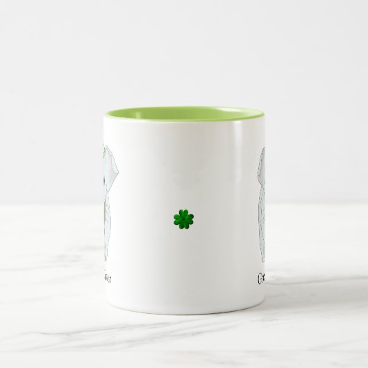 Elephant met Laurel Crown & een four-Leaf Clover Tweekleurige Koffiemok (Center)