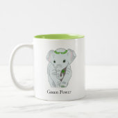 Elephant met Laurel Crown & een four-Leaf Clover Tweekleurige Koffiemok (Links)