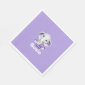 Elephant met lavender teddy beer napkin servet (Hoek)