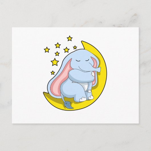 Elephant met maan en sterren briefkaart (Voorkant)