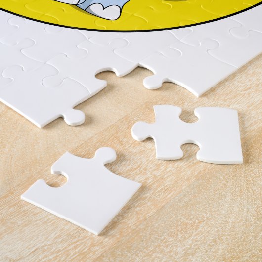 Elephant met maan en sterren legpuzzel (Zijkant)