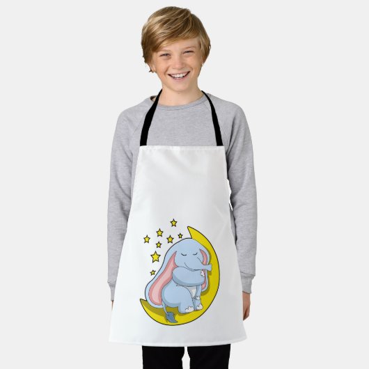 Elephant met maan en sterren schort (Gedragen)