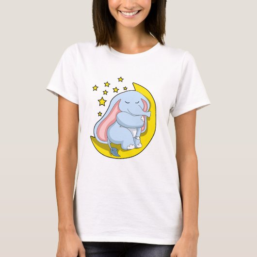 Elephant met maan en sterren t-shirt (Voorkant)