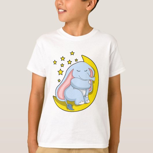 Elephant met maan en sterren t-shirt (Voorkant)