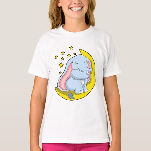 Elephant met maan en sterren t-shirt (Voorkant)