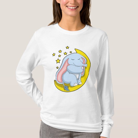 Elephant met maan en sterren t-shirt (Voorkant)