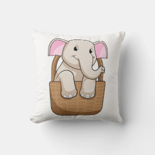 Elephant met mandje kussen