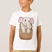 Elephant met mandje t-shirt (Voorkant)