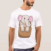 Elephant met mandje t-shirt (Voorkant)
