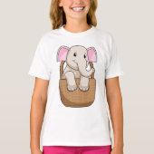 Elephant met mandje t-shirt (Voorkant)