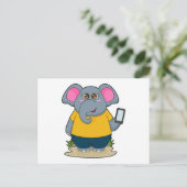 Elephant met Mobile Briefkaart (Staand voorkant)