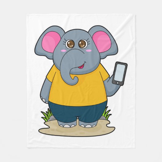 Elephant met Mobile Fleece Deken (Voorkant)