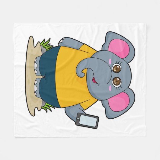 Elephant met Mobile Fleece Deken (Voorkant (Horizontaal))