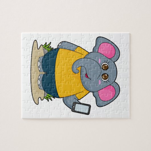 Elephant met Mobile Legpuzzel (Horizontaal)