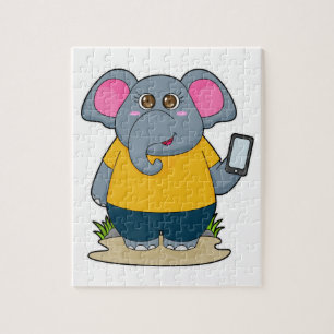 Elephant met Mobile Legpuzzel