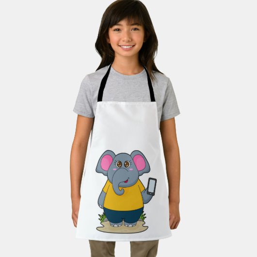 Elephant met Mobile Schort (Insitu)