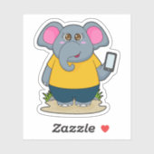 Elephant met Mobile Sticker (Vel)