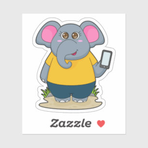 Elephant met Mobile Sticker