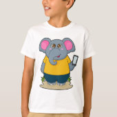 Elephant met Mobile T-shirt (Voorkant)