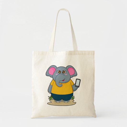 Elephant met Mobile Tote Bag (Voorkant)