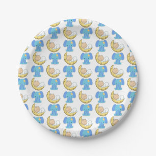 Elephant met Moon Baby Design Papieren Bordje