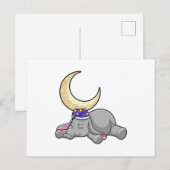 Elephant met Moon Briefkaart (Voorkant / Achterkant)