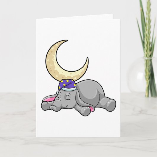 Elephant met Moon Kaart (Voorkant)