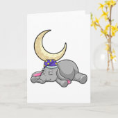 Elephant met Moon Kaart (Gele Bloem)