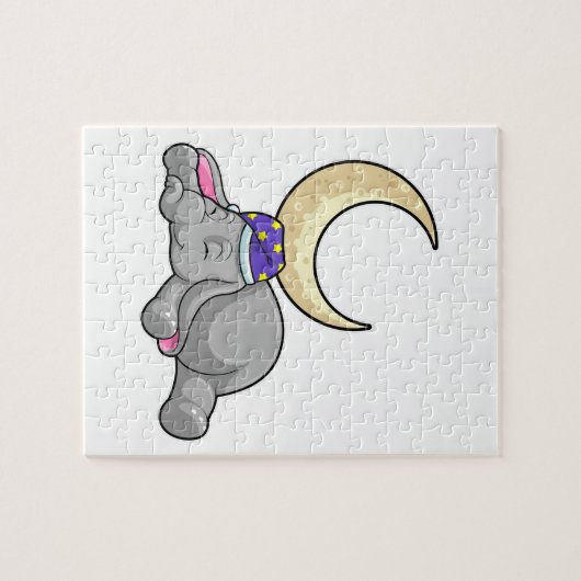 Elephant met Moon Legpuzzel (Horizontaal)
