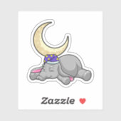 Elephant met Moon Sticker (Vel)