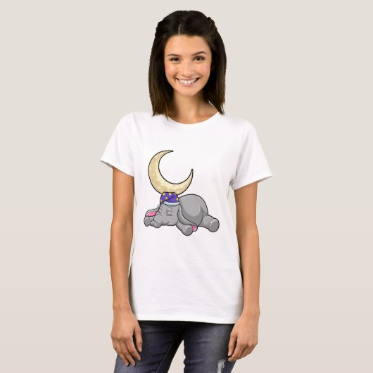 Elephant met Moon T-shirt (Voorkant volledig)