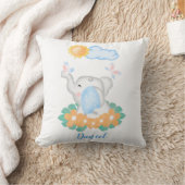 Elephant met oranje bloemen Cushion Baby Kussen (Deken)