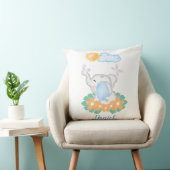 Elephant met oranje bloemen Cushion Baby Kussen (Stoel)
