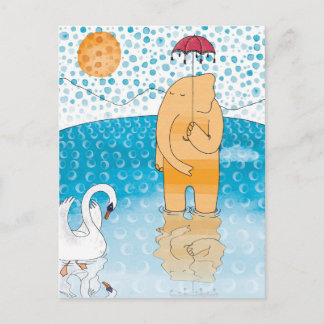 Elephant met paraplu briefkaart