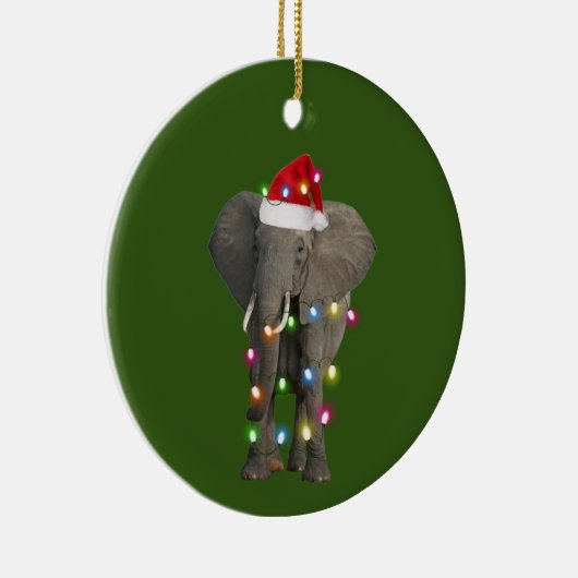 Elephant met Pet licht kerstmis Keramisch Ornament (Rechts)